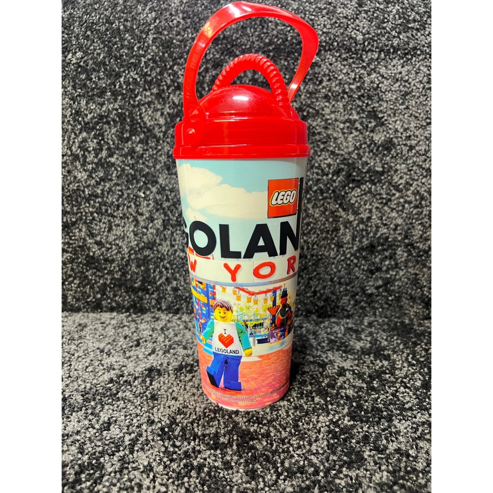 LEGO Legoland New York Souvenir Plastic Water Bottle with Handle Red
